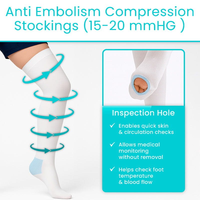 Thigh High Anti Embolism Stockings 15-20mmHg