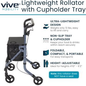 Rollator with Cupholder Tray