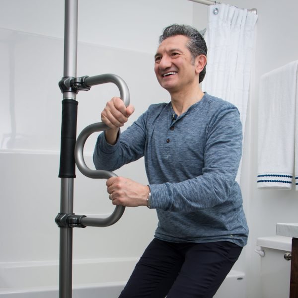 + Double Grab Bar Accessory - Graphite Deep Bronze - Leader Medical ...