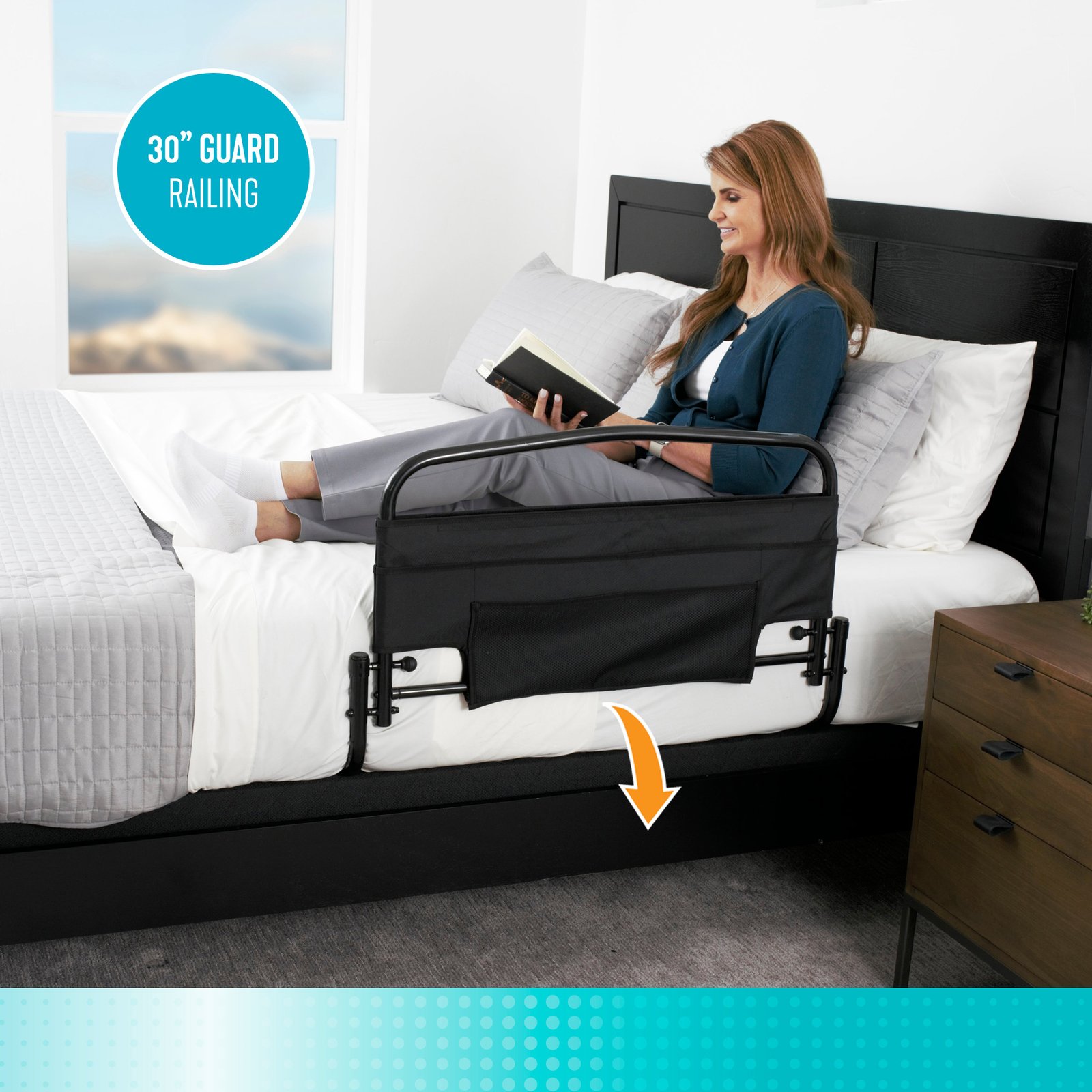 30" Safety Bed Rail & Padded Pouch
