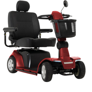 Pride Mobility Maxima SC941 4-Wheel mobility scooter Garnet Red front view – Medical Equipment Sun City AZ