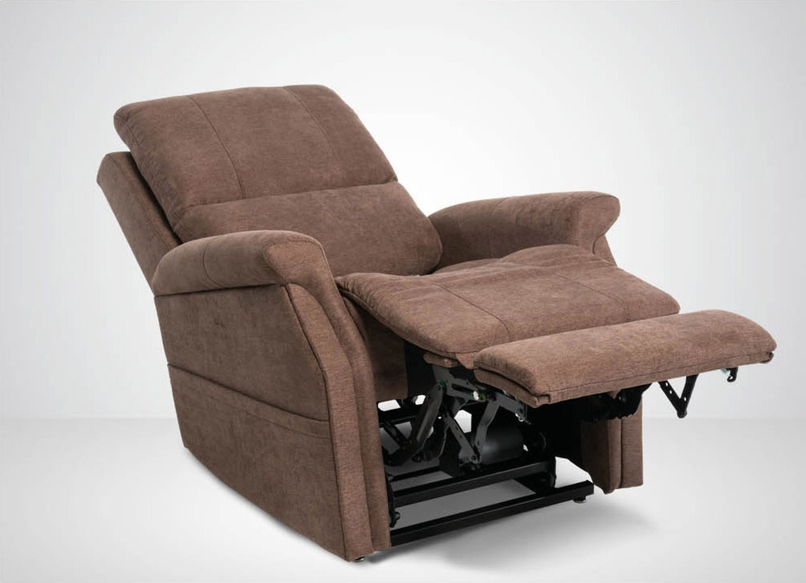 VivaLift Metro 2 PLR-925 brown power lift recliner shown in a comfortable reclined position