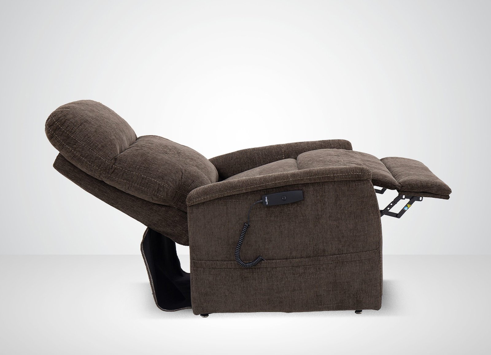 Side view of Sitting Pretty Genesis LC-150S power lift recliner in three-position recline
