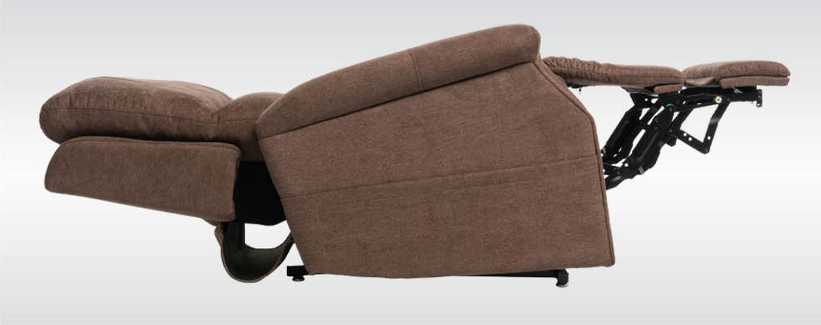 Side view of VivaLift Metro 2 PLR-925 power lift recliner in true-infinite recline position