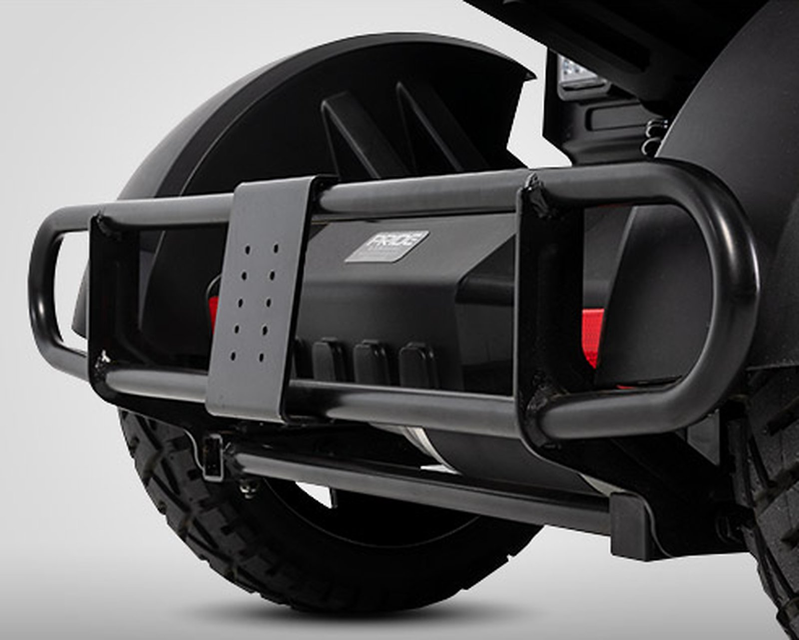 Pride Mobility PX4 SC134 heavy-duty mobility scooter rear bumper and protective frame detail